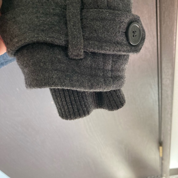 Heavy H&M winter peacoat, lined, charcoal. size Small/Medium. grey coat - Picture 7 of 13